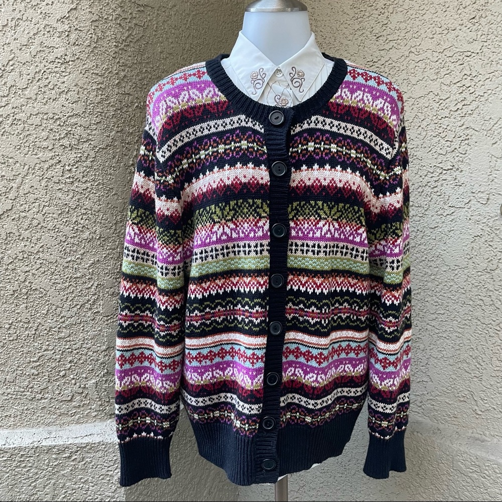 Vintage multicolored Tiara International knitted cardigan